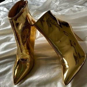 Cape Robbin Gold Women's Ankle Heel Bootie  NEW